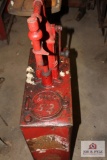Antique oil tank with manual pump