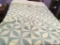 Vintage hand stitched quilt blue and white full size
