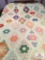 Vintage flower garden hand stitched quilt full size