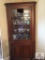 12 Pane single door early walnut corner cupboard (does not include contents)