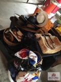 Large lot of vintage hats and purses