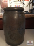 Blue flower and freehand crock
