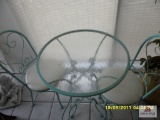 teal colored patio table w chairs