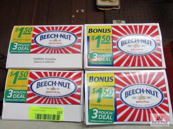 4 cartons of beech nut chewing tobacco
