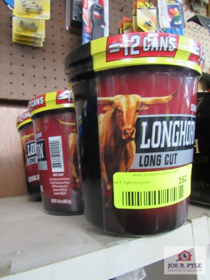 3 tubs of longhorn snuff