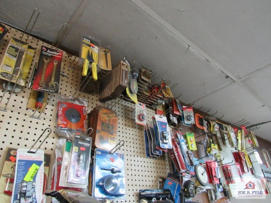 misc. hardware locks, drill bits, screwdriver, tape measures, etc.