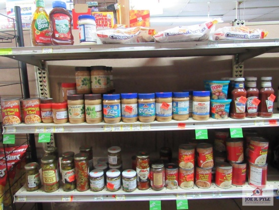 4 ft section of peanut butter, noodles, cheese, etc.