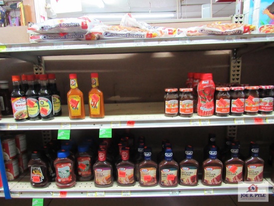 4 ft section of cereal, BBQ sauce, jellies, etc.