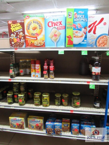 4 ft section of cereal, pam, pop tarts