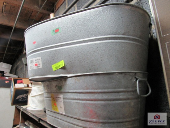 2 galvanized tubs