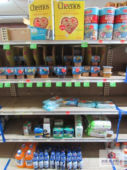 4ft sections of diapers, wipes, baby food, cereal, etc.
