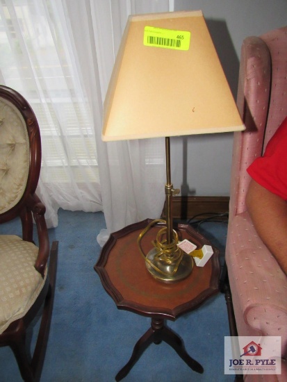 small table and lamp