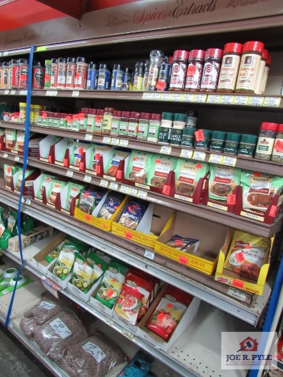 4 ft section of spices, mixes
