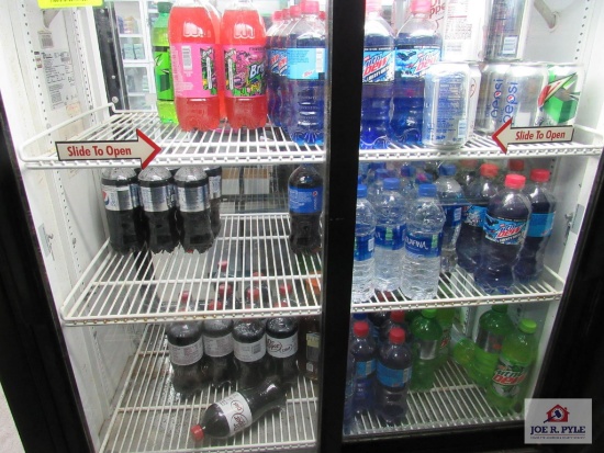 contents inside Pepsi cooler