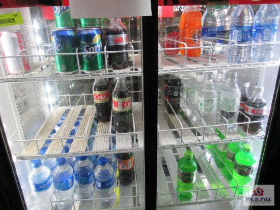 contents inside coke cooler