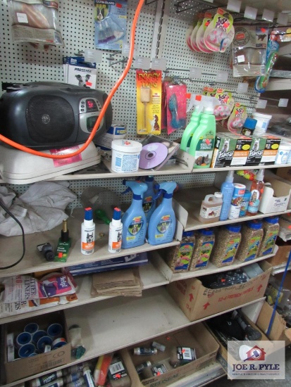 4 ft section of cd's, pet supplies, etc.