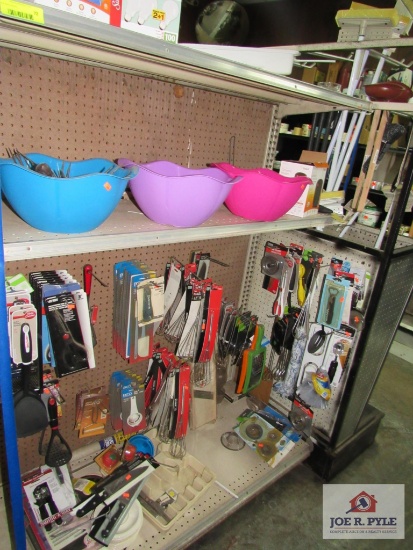 4 ft section of kitchen items, scissors, knifes, etc.