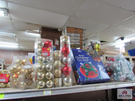 4 ft shelf of Christmas items