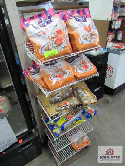 6 tier shelf w contents chips