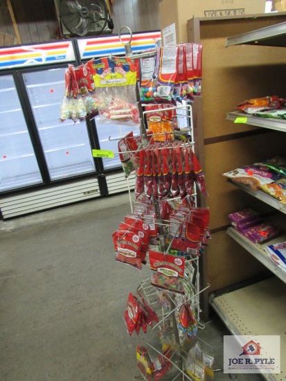 standing rack of misc. candies