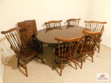 Ethan Allen pine table & 6 chairs with 3 leaves