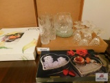 Crystal vase, stemware & glass serving pieces