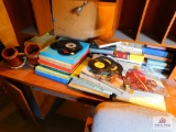Desk, chair, books & records