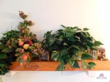 Group of greenery & brass planters