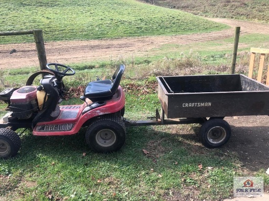 TroyBilt 18 hp lawn tractor w/ garden cart