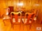 Table w/ 2 leaves, 5 side chairs & 1 arm chair