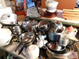 Pots, pans, electric skillet, bowls & baking pans