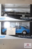 Diecast with plastic cars: 1963 Chevy Impala & 1968 Chevy Camaro Z28