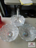 Opalescent bowls & basket