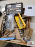 Assorted wrenches, sockets, drill bits & punches