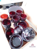 Collection of ruby glass by Avon