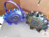 2 Fenton pieces of carnival glass