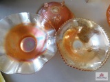 3 Pieces of carnival glass