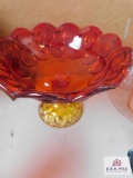 Amberina pedestal bowl