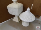 Milk glass covered candies