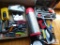 Collection of tools - Craftsman block plane, staple gun, bicycle locks, assorted nails and screws,