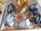 Lead stained glass candleholders and geodes