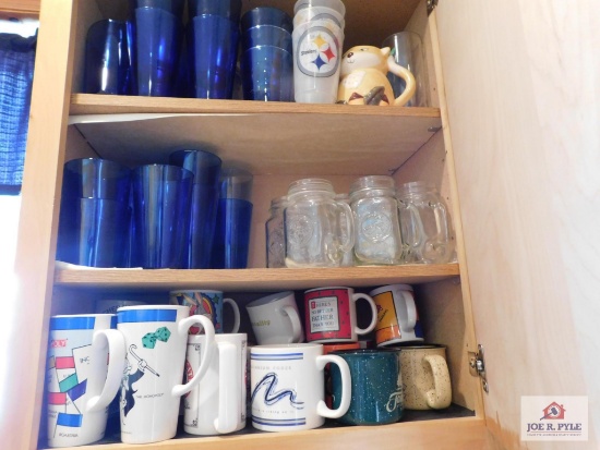 Contents of cabinets - collection of mugs & cups