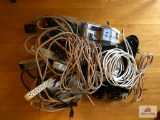 Assorted extension cords and power strips