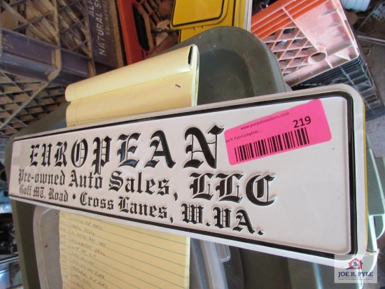 Lot Of 10 European Auto Sales Signs