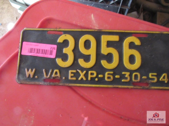 1954 Wv License Plate
