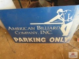 American Billiard Parking Sign