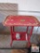 Red 2 Tier Wooden Table