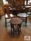 Two vintage chairs and octagon side table