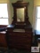 Victorian Eastlake three drawer dresser with mirror and marble insert