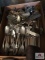 Tray of early flatware (has not been checked for nickel silver)